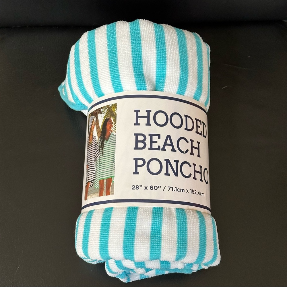 Striped Hooded Beach Poncho